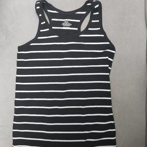 Old Navy Fitted Girls Tank  Size 10/12  Black white stripes